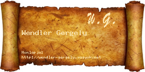 Wendler Gergely névjegykártya
